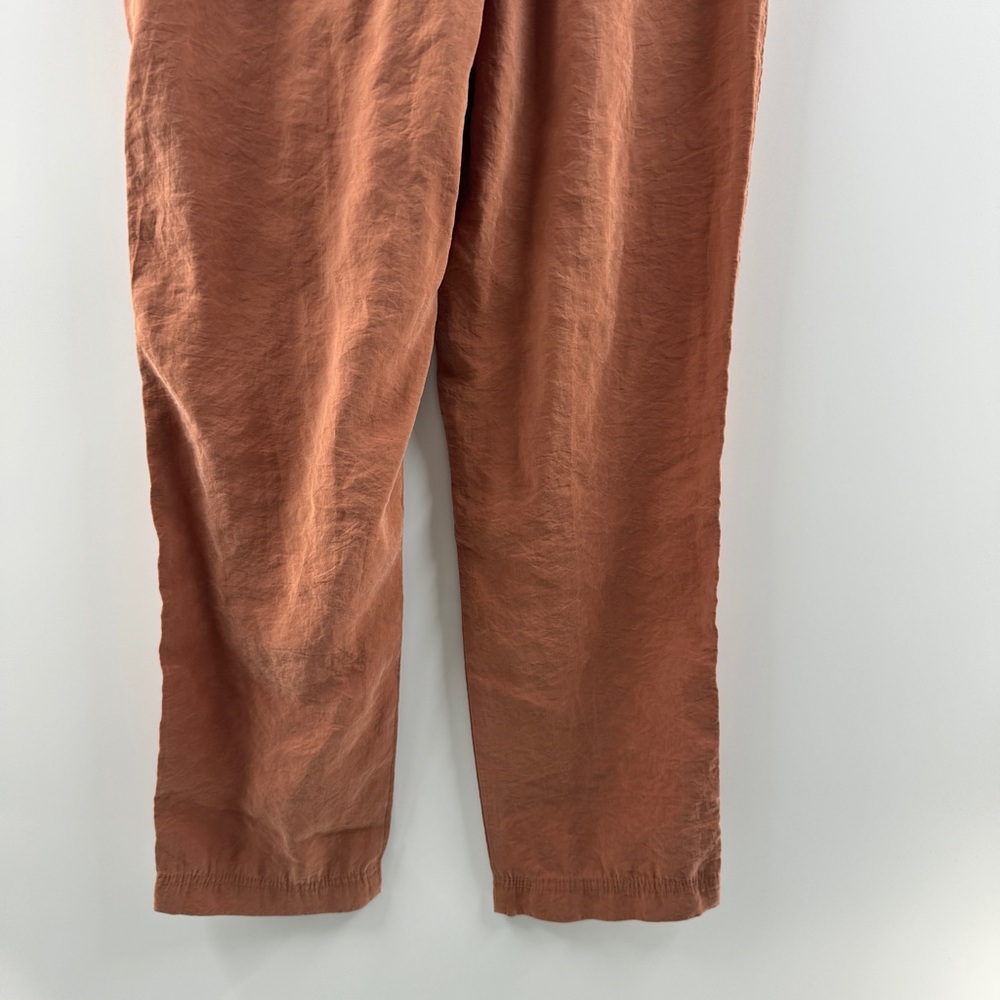 Zara Women’s Rust Drawstring Pants Loose Fit Faux Pocket Detail Size XS - Picture 8 of 8